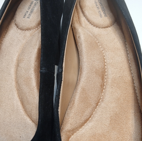 NEW Suede Giani Bernini  Black Pumps Comfy Memory Foam Arch Support Block Heels - Picture 8 of 16